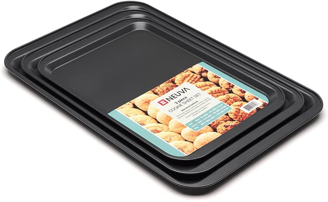 43656 - NEUVA Set of 3 Non-Stick Cookie and Baking Sheets USA