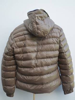44405 - Men brown padded hooded jacket EUROPE