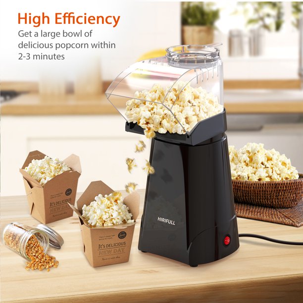 44422 - HIRIFULL Hot Air Popcorn Machine, Household Popcorn Maker USA