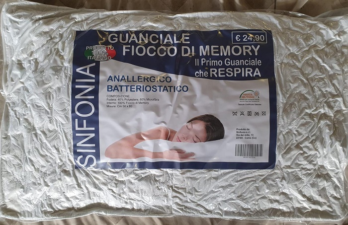 45768 - Stock of PILLOW foam memory - made in Europe