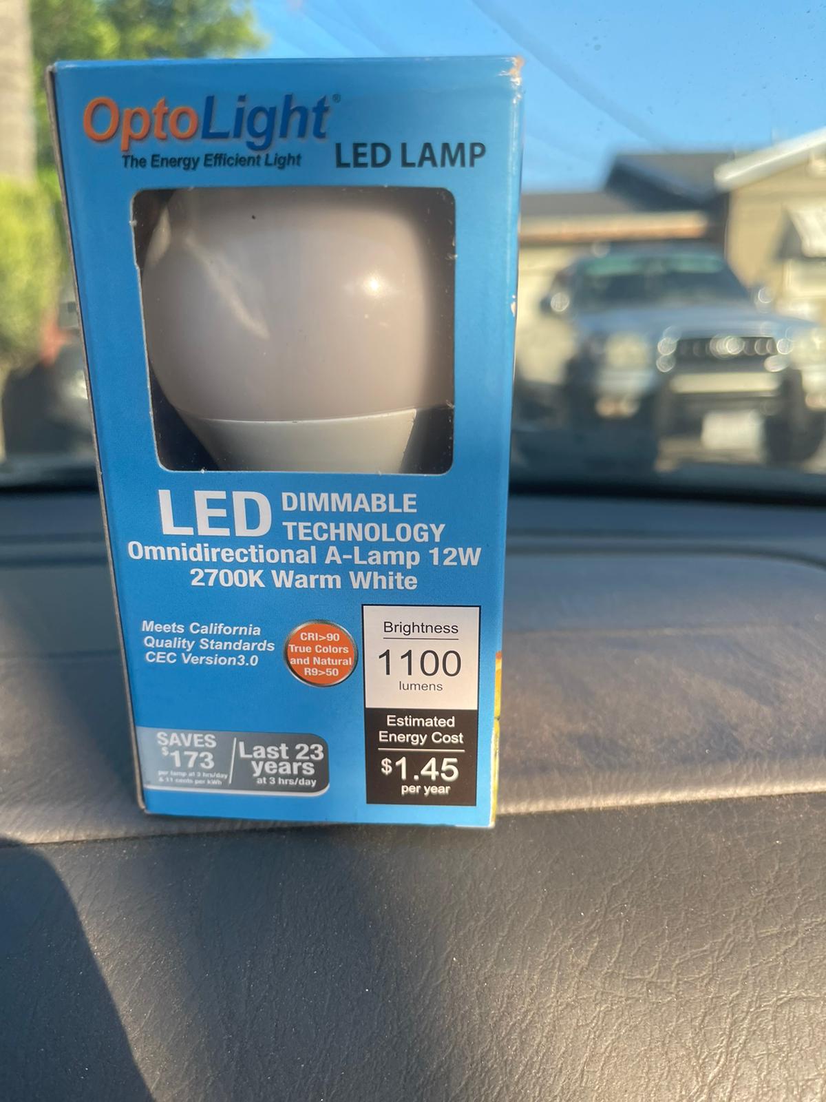 47998 - Opto LED Dimmable 12W Light Bulbs USA