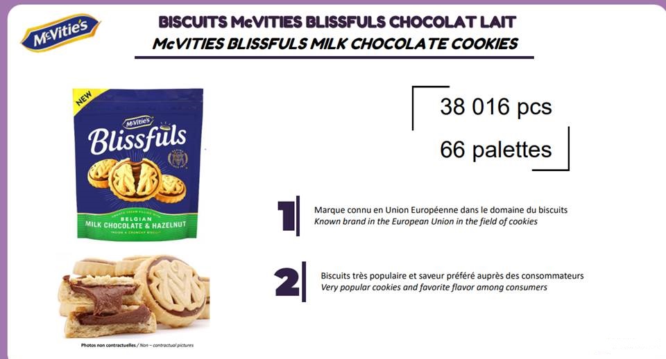 48931 - BISCUITS McVITIES BLISSFULS CHOCOLAT LAIT Europe