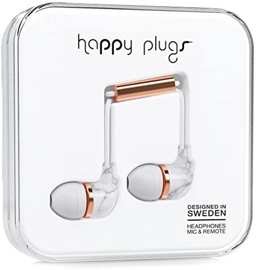 49338 - Happy Plugs Carrara In-Ear Headphone White Marble Europe