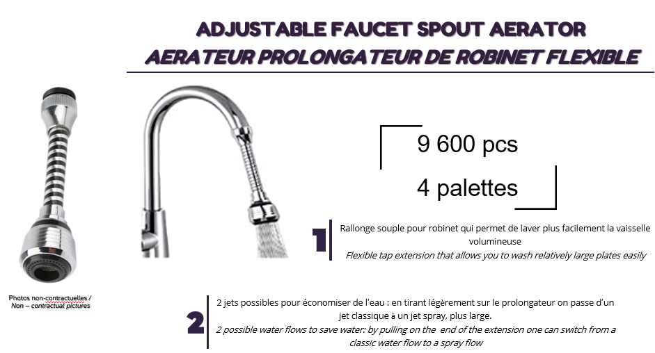 51058 - FLEXIBLE TAP EXTENSION AERATOR Europe