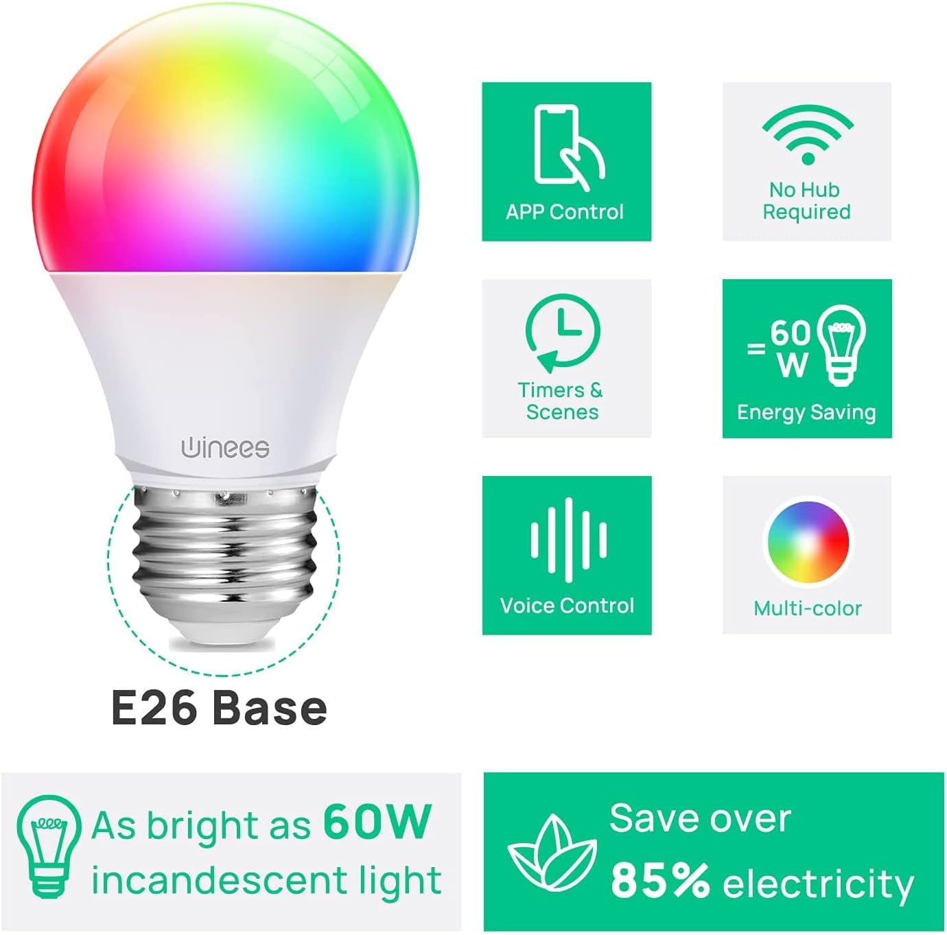 52646 - Smart Bulb, Color Changing Light Bulb USA