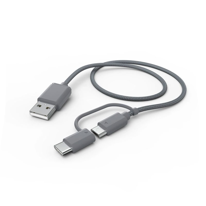 53245 - HAMA 2in1 USB cable, USB-A - Micro-USB, with adapter to USB-C Europe
